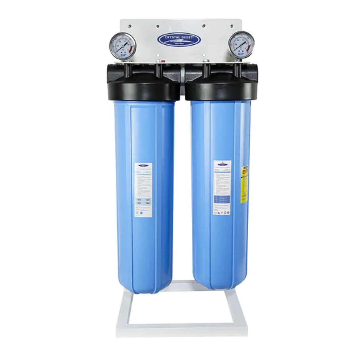 Crystal Quest Big Blue Whole House Water Filter SMART Series Double With Stand