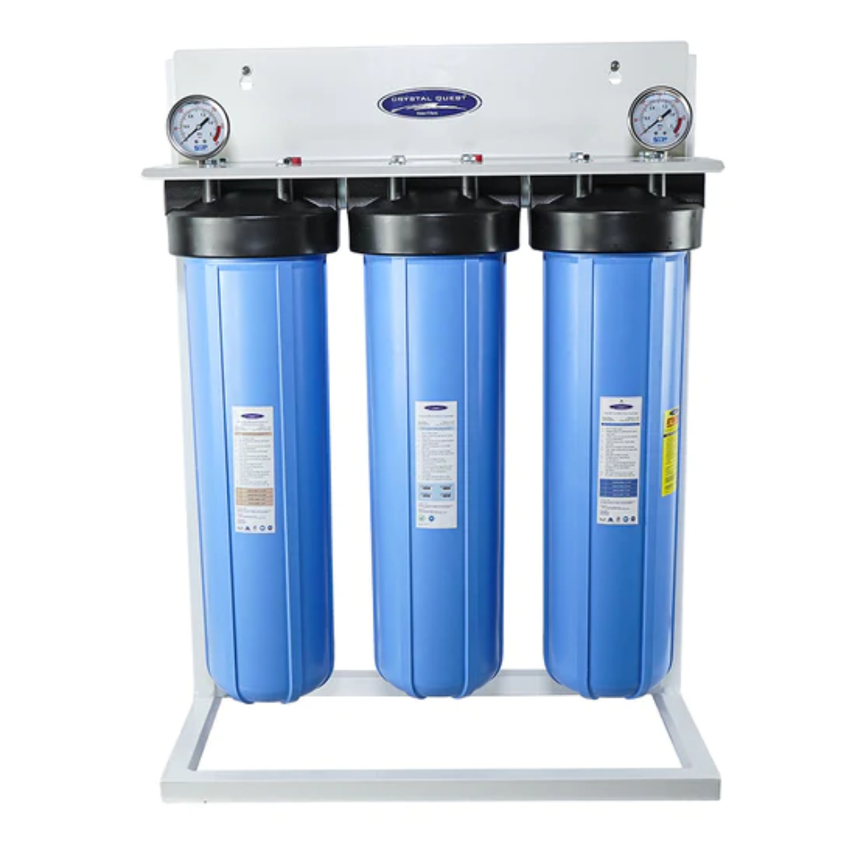 Crystal Quest Big Blue Whole House Water Filter SMART Series Triple With Stand