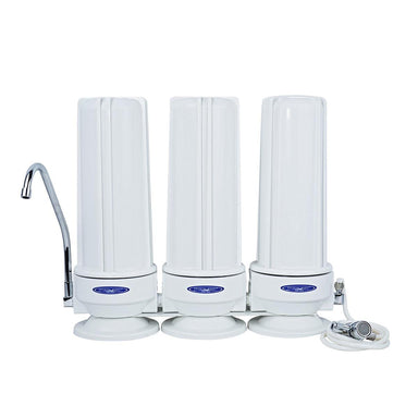Crystal Quest Fluoride Countertop Water Filter System Triple Polypropylene
