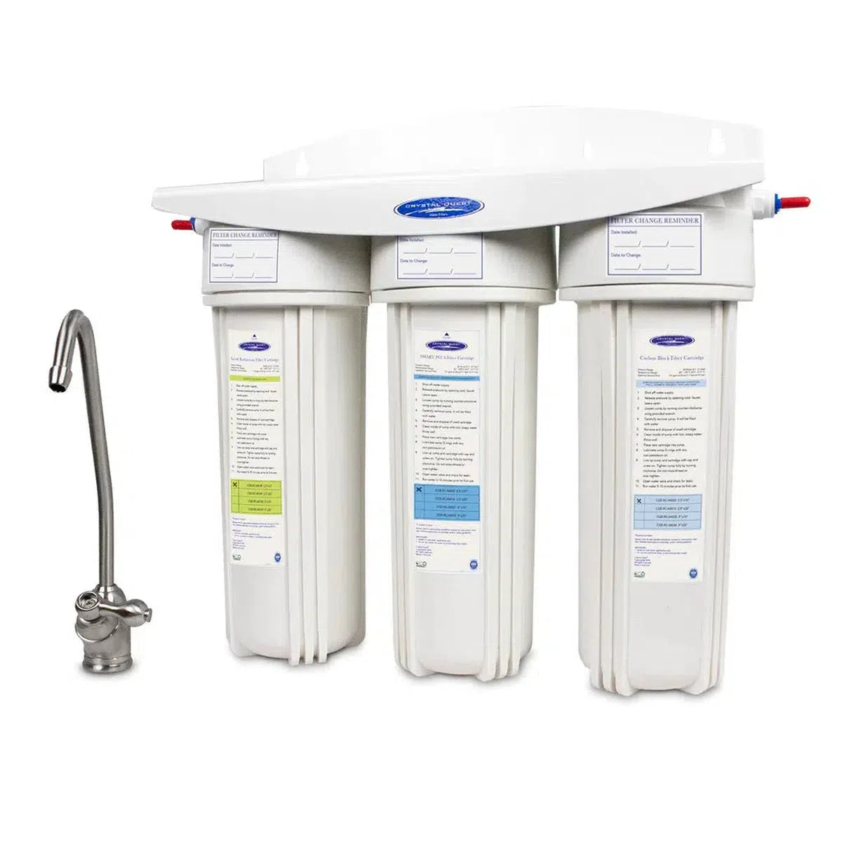 Crystal Quest Lead Under Sink Water Filter System Triple
