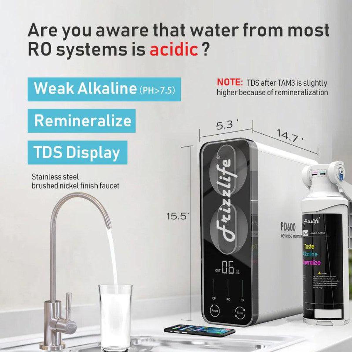 Frizzlife PD600 Tankless Reverse Osmosis System 600 GPD - Awareness Note