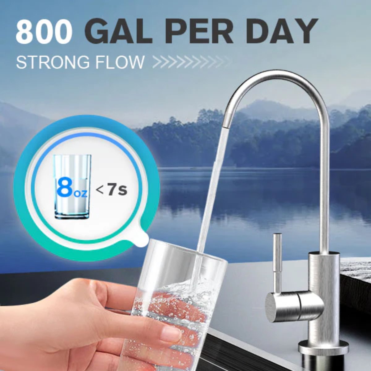 Frizzlife PD800 Tankless Reverse Osmosis System - 800 Gallon Per Day Strong Flow