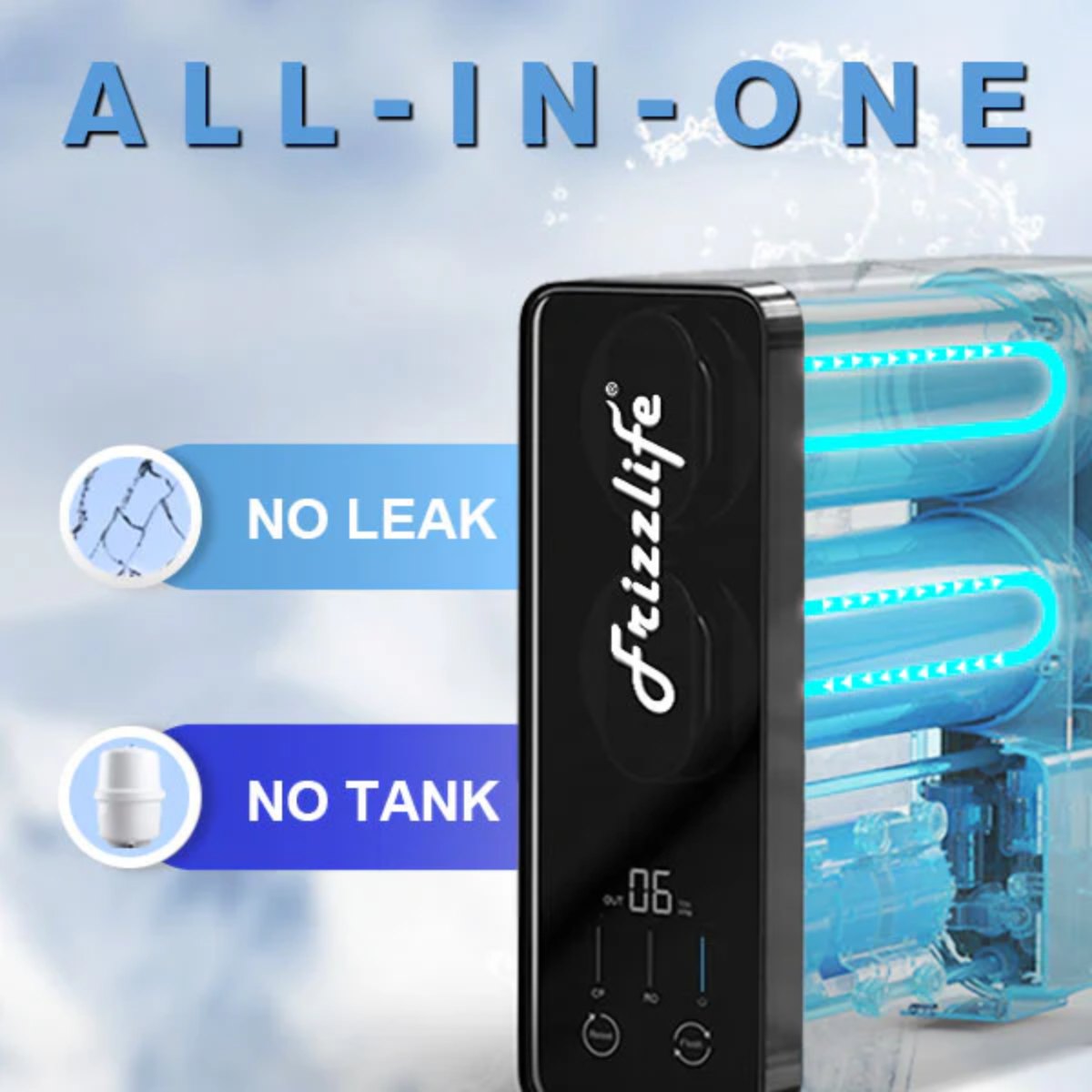 Frizzlife PD800 Tankless Reverse Osmosis System - All in One RO System