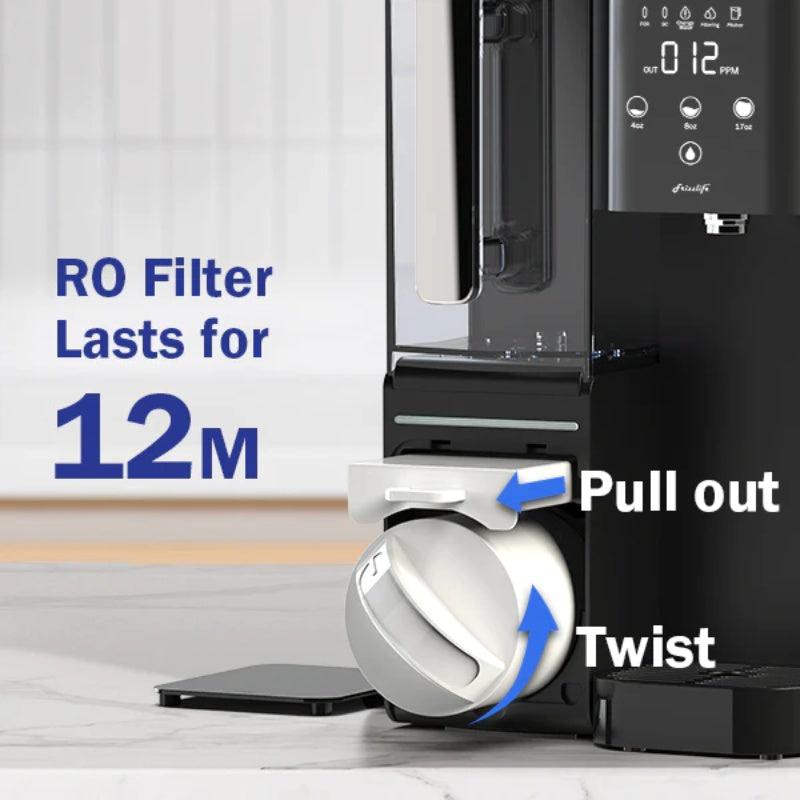 Frizzlife WB99 Countertop Reverse Osmosis System - RO Filter Last for 12m