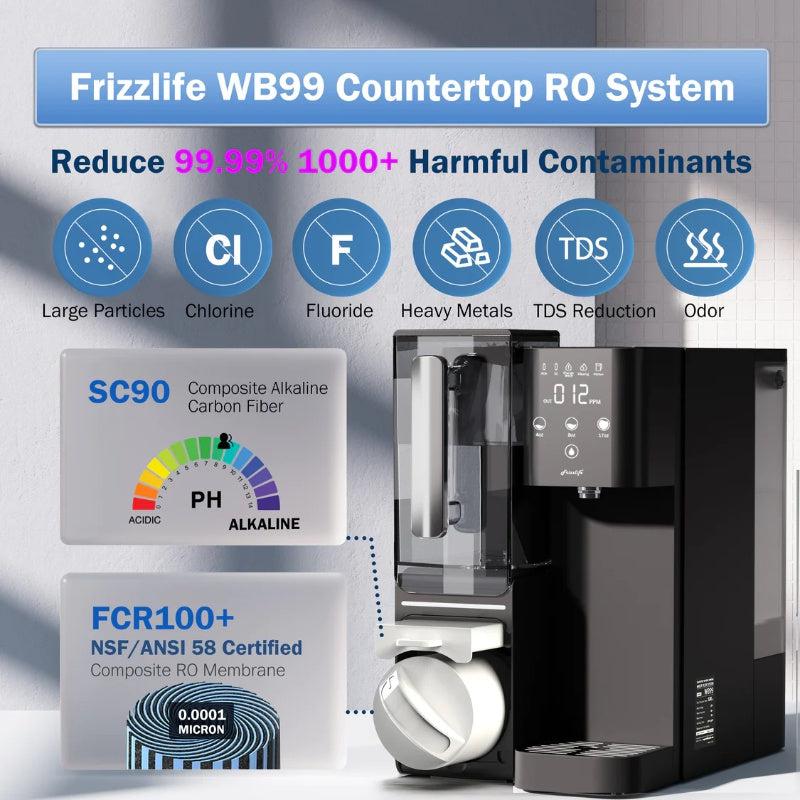 Frizzlife WB99 Countertop Reverse Osmosis System - Reduce Harmful Contaminants