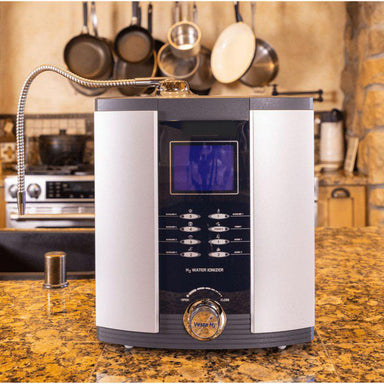 UltraWater Vesta H2 Alkaline Water Ionizer Chrome - Front View Lifestyle Image