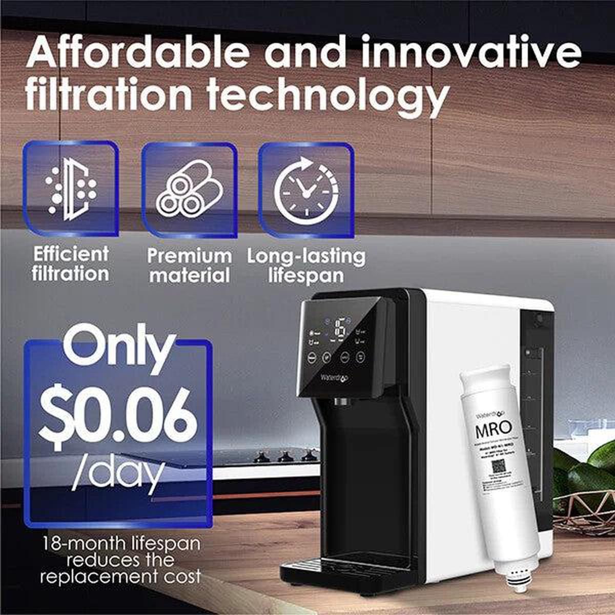 Waterdrop MRO Filter for WD-N1-W Countertop RO Water Filtration System - Affordable and Innovative Filtration Technology