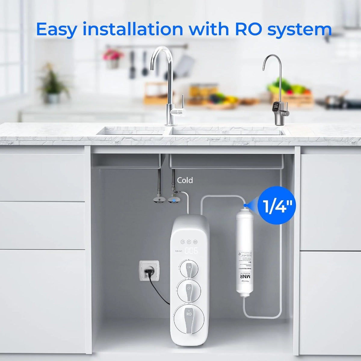 Waterdrop Remineralization Filter for All Series Reverse Osmosis Systems - Easy Installation with RO System