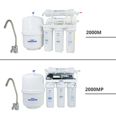 16 Stage Reverse Osmosis System Under Sink Water Filter 2000M & 2000MP - Both RO System Shown