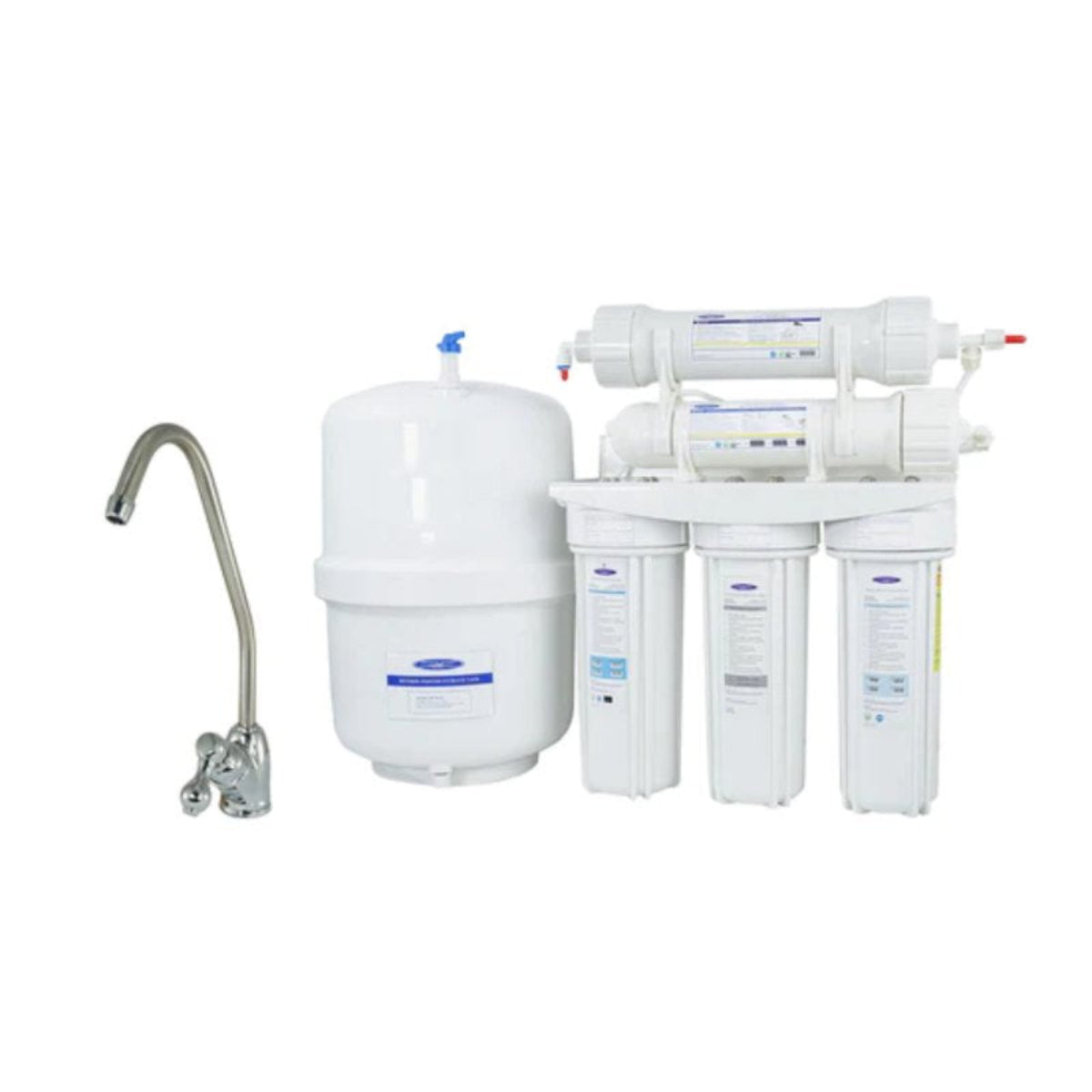 16 Stage Reverse Osmosis System Under Sink Water Filter – 2000M with Faucet Front View Studio Image