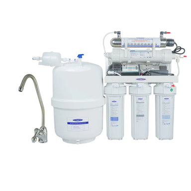 17 Stage Reverse Osmosis System Under Sink Water Filter – 4000MP with Faucet Front View Studio Image