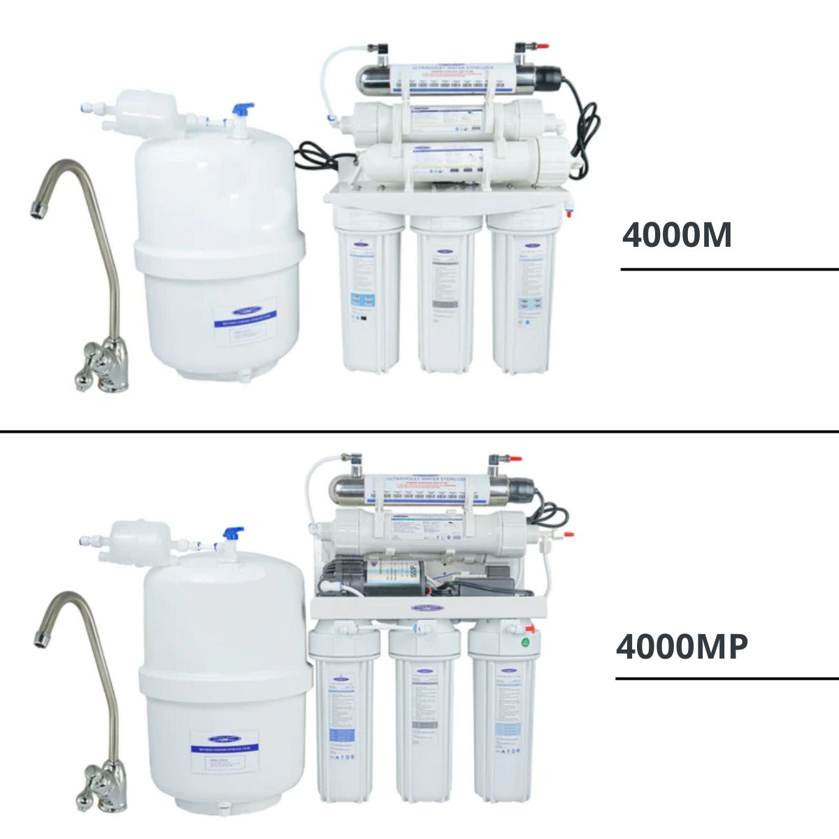 17 Stage Reverse Osmosis System Under Sink Water Filter 4000M & 4000MP - Both RO System Shown