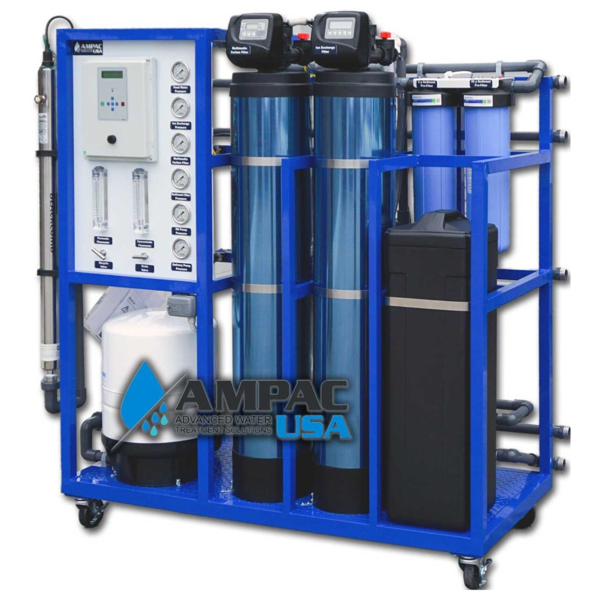 Ampac 1500 GPD Commercial Turnkey Reverse Osmosis System - Studio Image - Front View