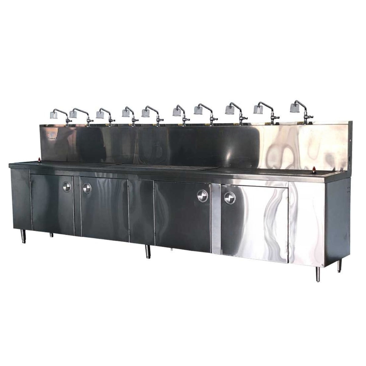 Ampac SS10-BWS Water Store Bottle Filling Station with 10 Faucets - Studio Image - Front Right View