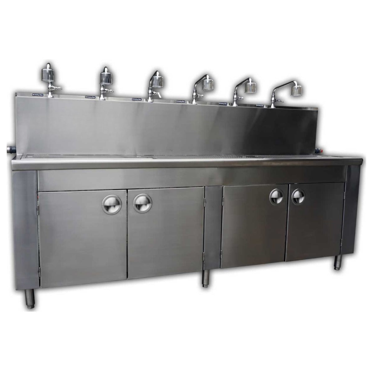 Ampac SS6-BWS Water Store Bottle Filling Station with 6 Faucets - Studio Image - Front Left View