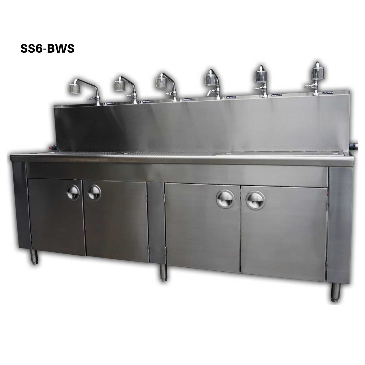 Ampac SS6-BWS Water Store Bottle Filling Station with 6 Faucets - Studio Image - Front Right View