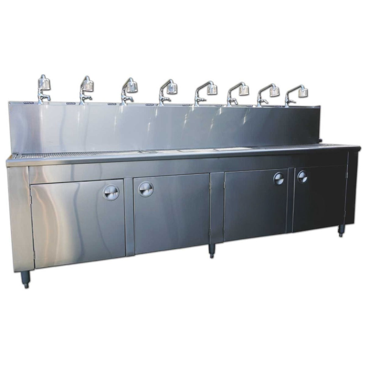 Ampac SS8-BWS Water Store Bottle Filling Station with 8 Faucets - Studio Image - Front Left View