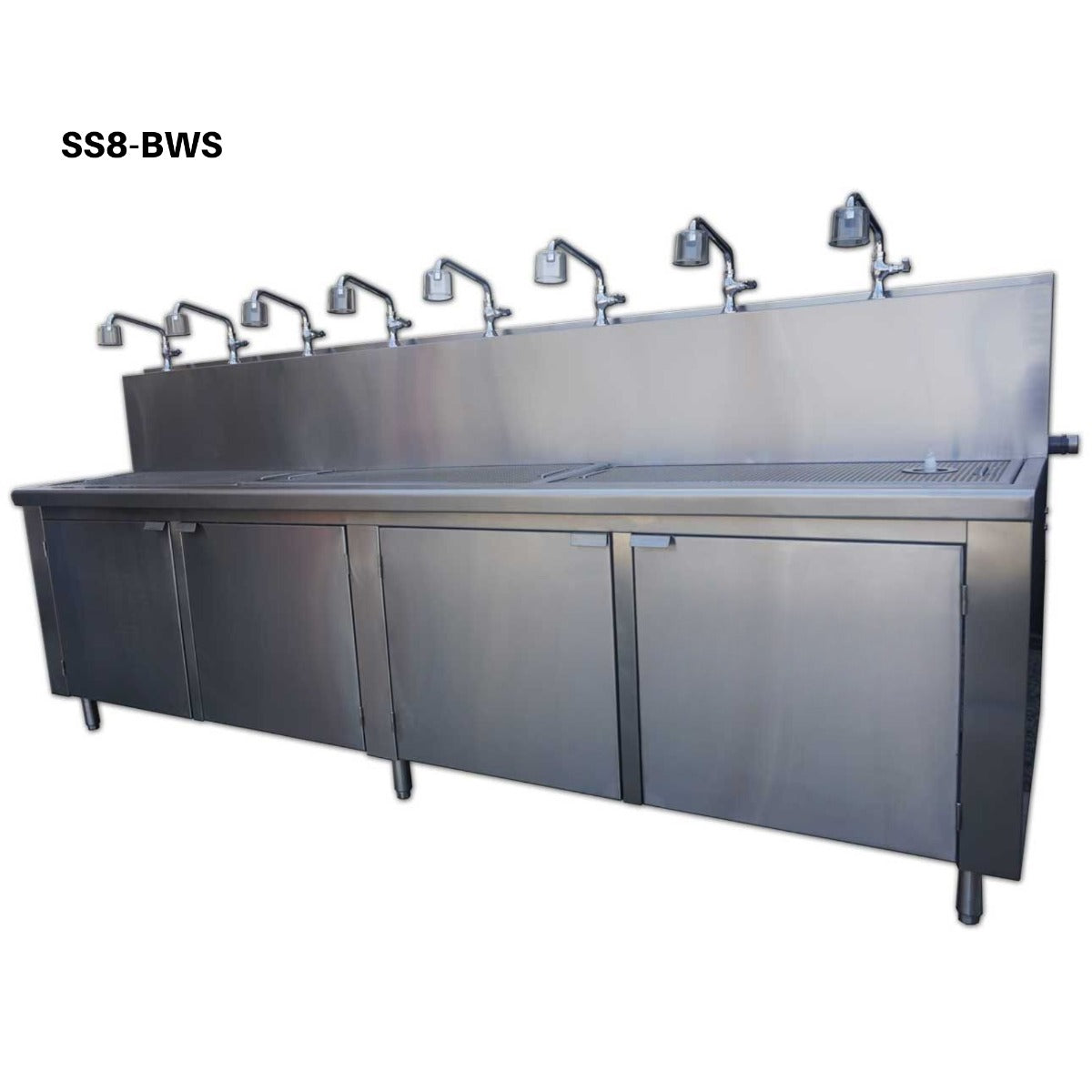 Ampac SS8-BWS Water Store Bottle Filling Station with 8 Faucets - Studio Image - Front Right View