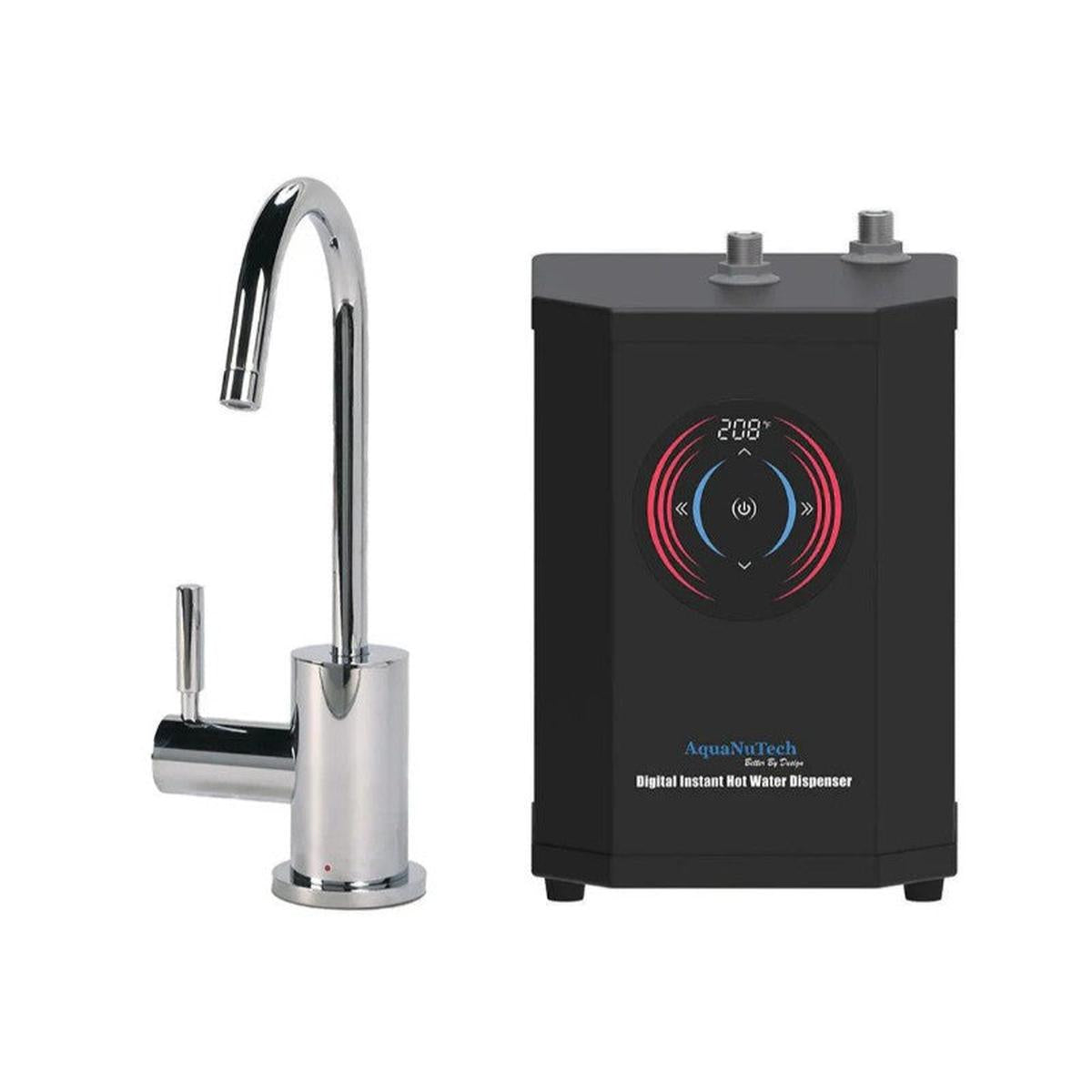 AquaNuTech Digital Instant Hot Water Dispenser Contemporary C-Spout Chrome