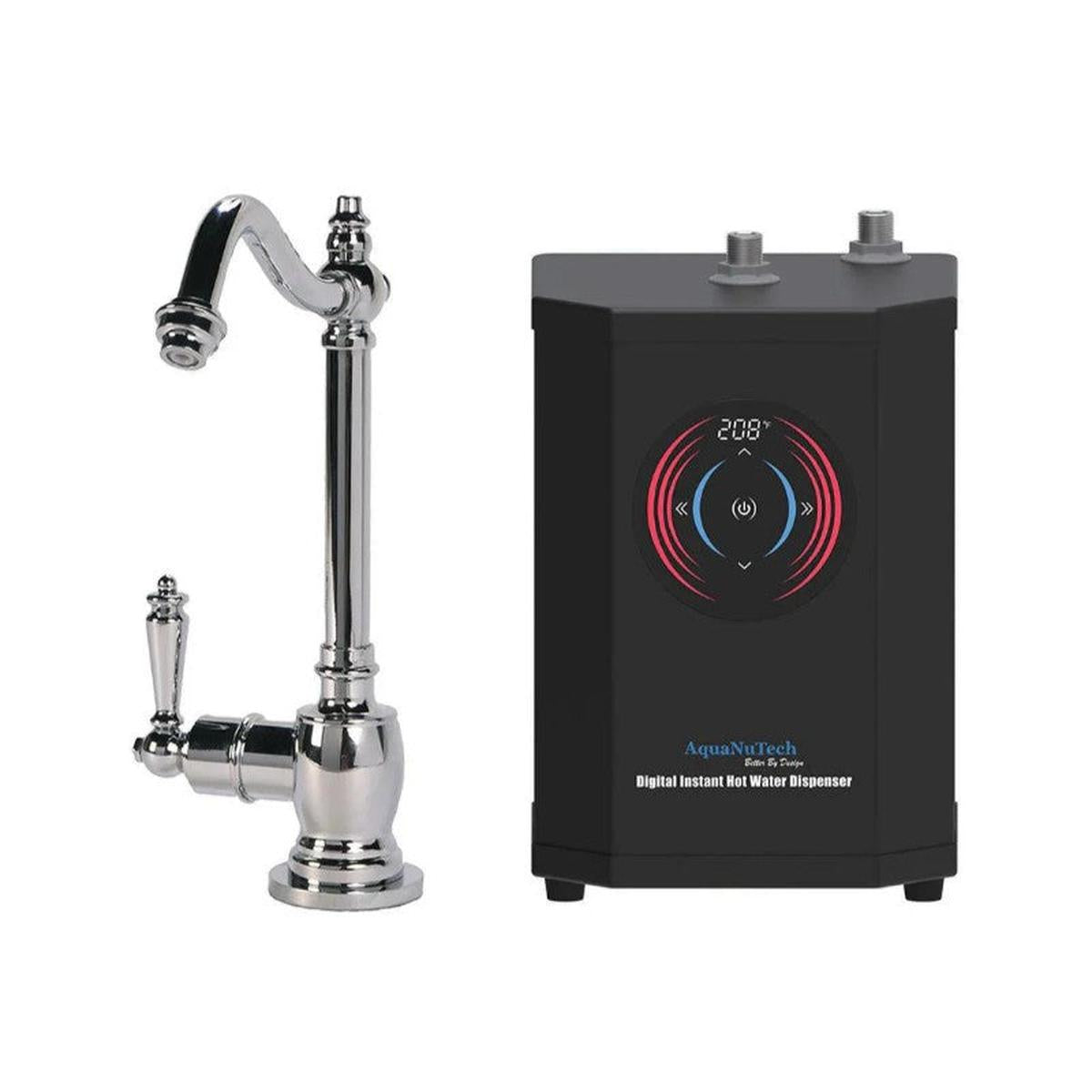 AquaNuTech Digital Instant Hot Water Dispenser Traditional Hook Spout Chrome