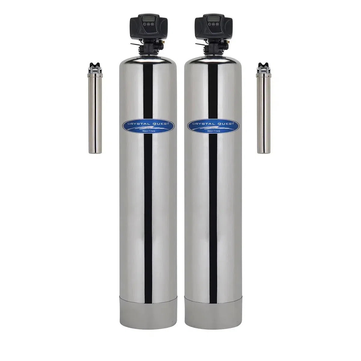 Crystal Quest Acid Neutralizing Whole House Water Filter Two Stainless Steel