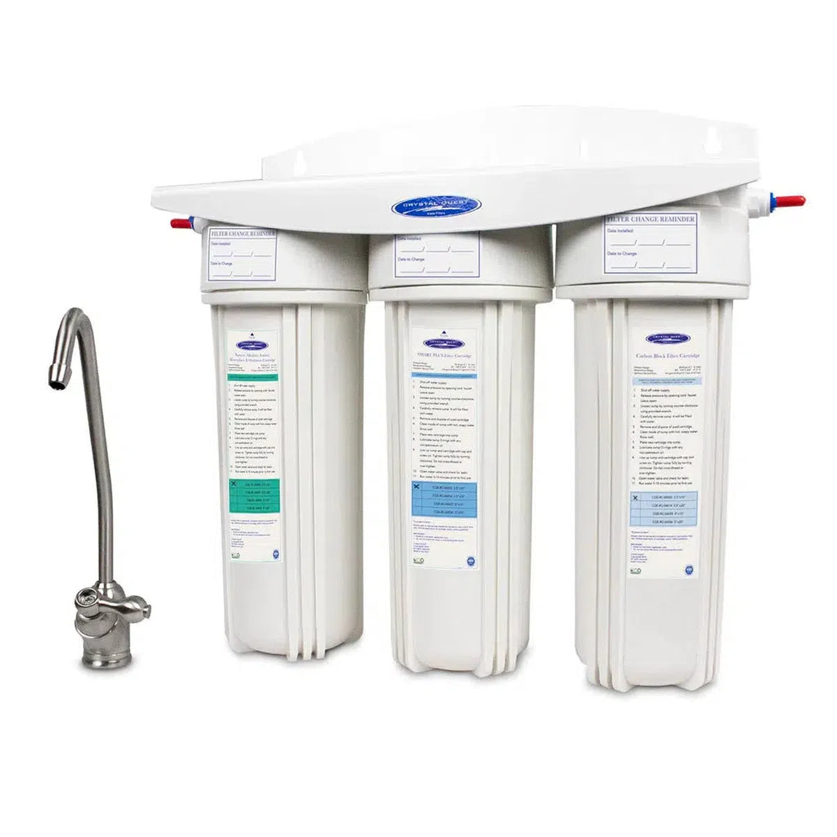 Crystal Quest Alkaline Under Sink Water Filter System Triple