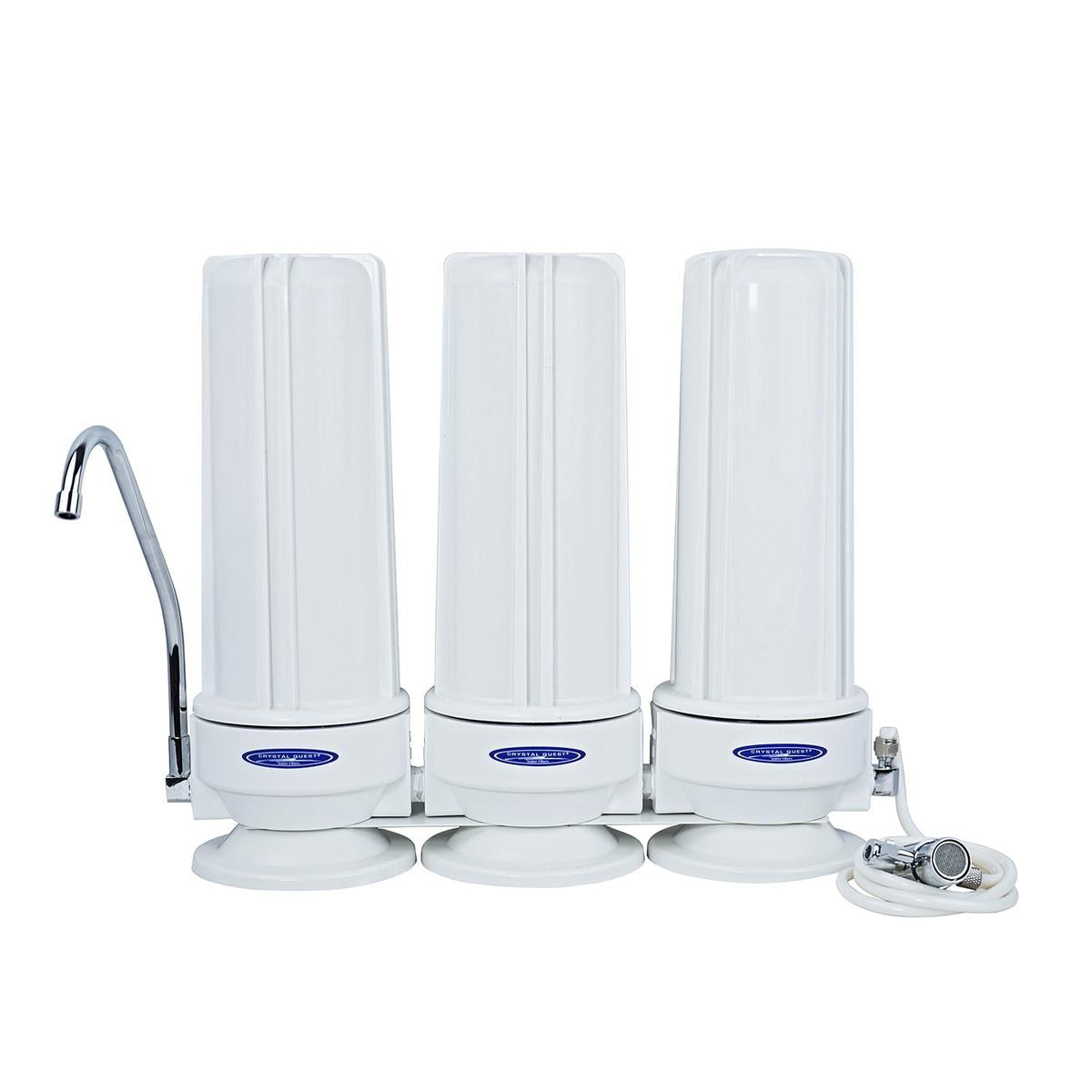 Crystal Quest Arsenic Countertop Water Filter System Triple Polypropylene 