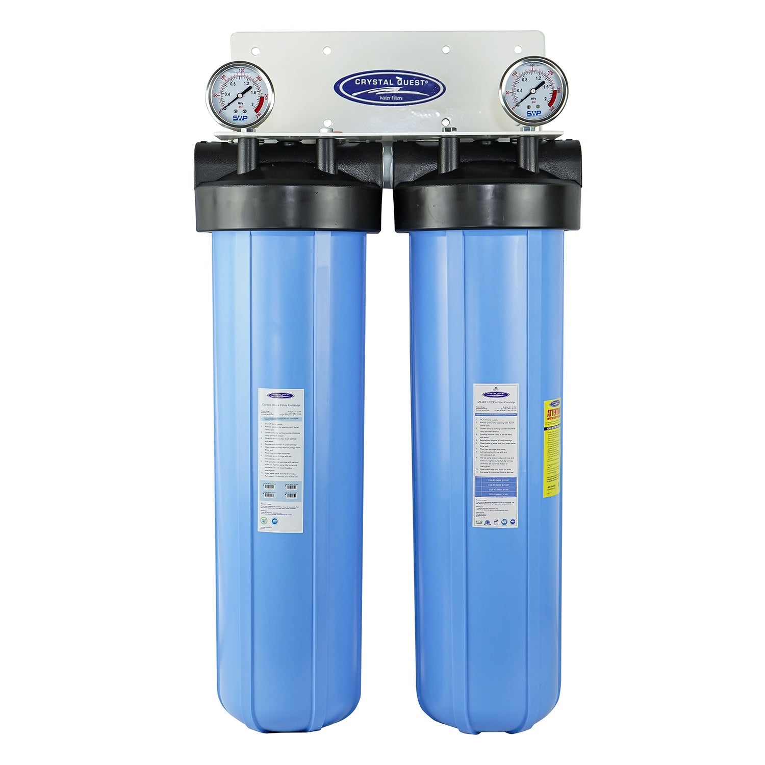 Crystal Quest Big Blue Whole House Water Filter Fluoride Removal Double