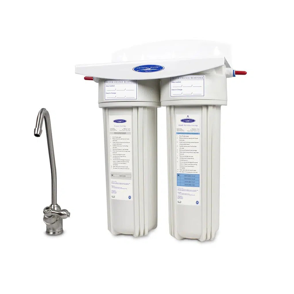 Crystal Quest Ceramic Under Sink Water Filter System Double