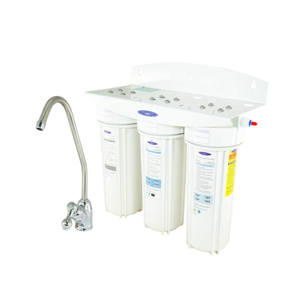 Crystal Quest Fluoride Under Sink Water Filter System Triple