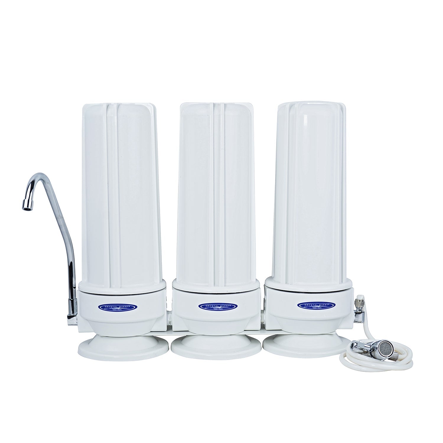 Crystal Quest Lead Countertop Water Filter System Triple Polypropylene