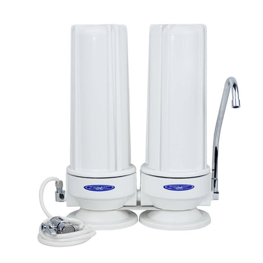 Crystal Quest Nitrate Countertop Water Filter System Double Polypropylene