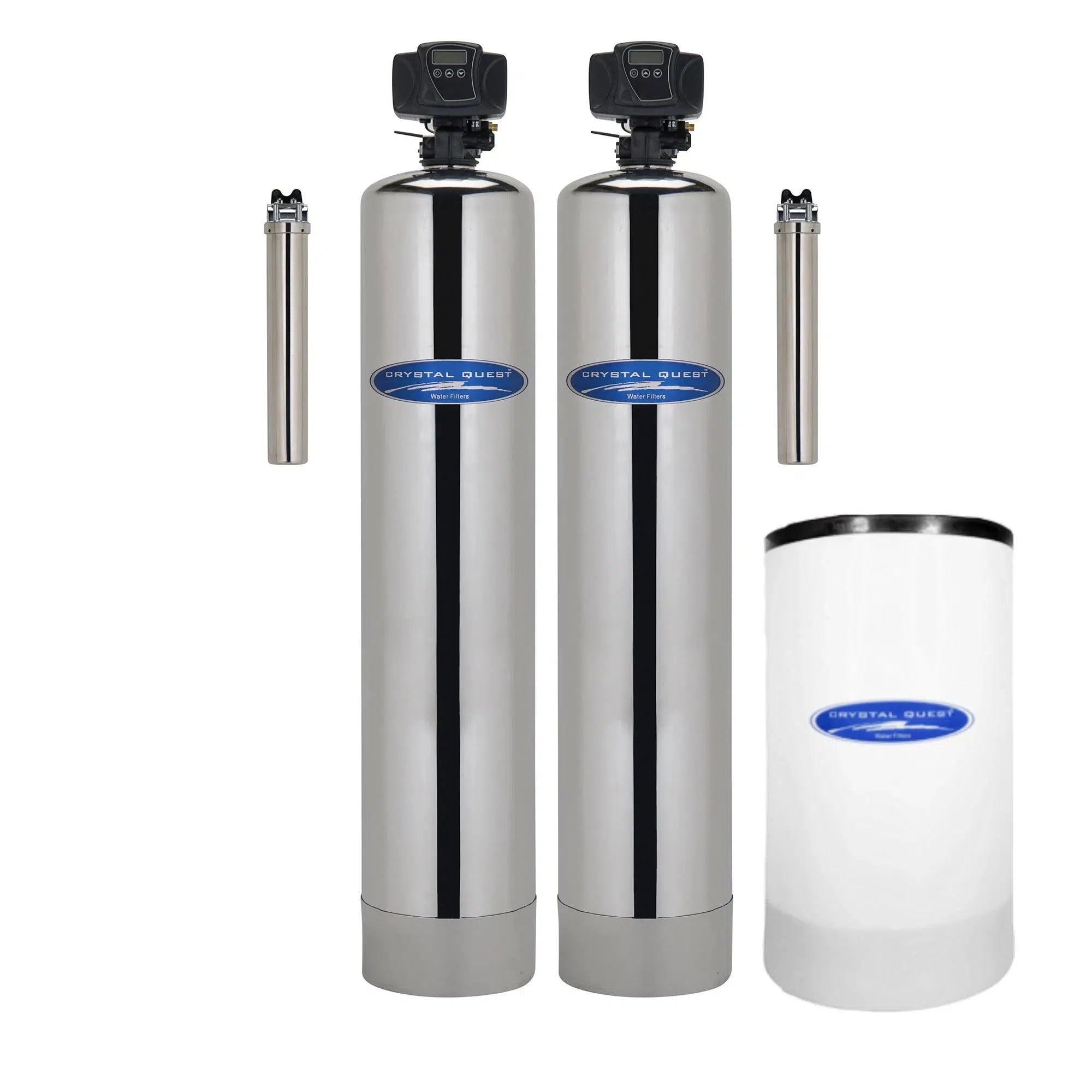 Crystal Quest Nitrate Whole House Water Filter Add Softener Stainless Steel