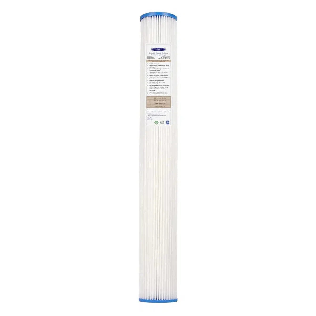 Crystal Quest Pleated Cellulose Sediment 2-7/8” x 20” Cartridge