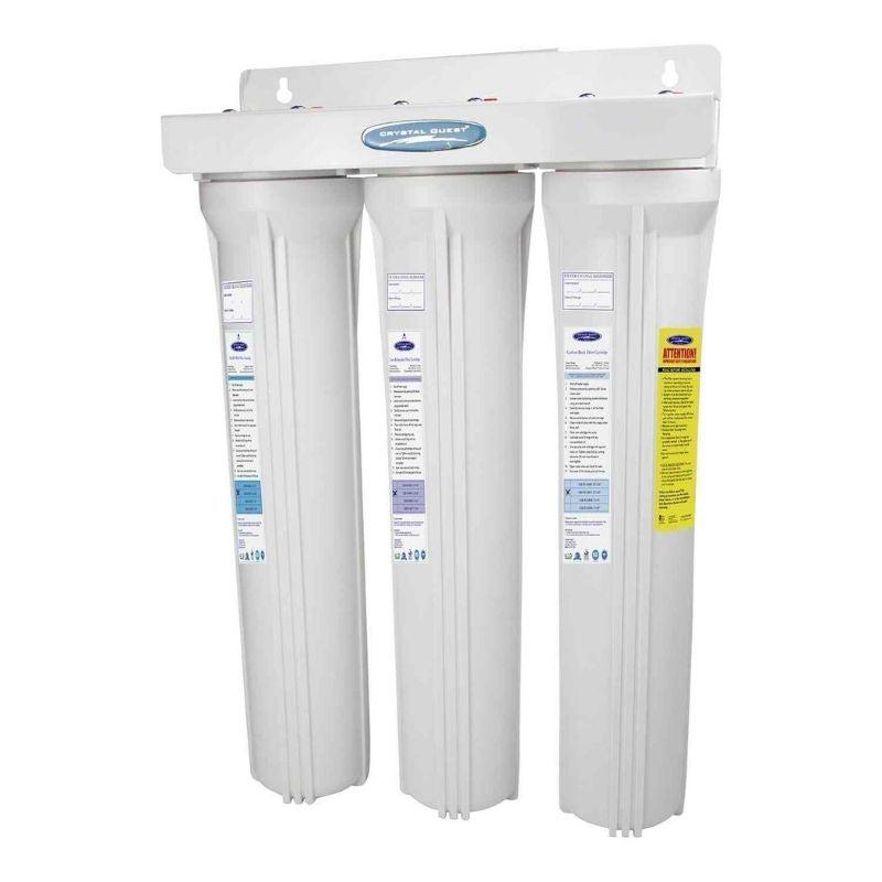 Crystal Quest WS Slimline Whole House Water Filter, Alkalizing (2-4 GPM | 1-2 people) Triple
