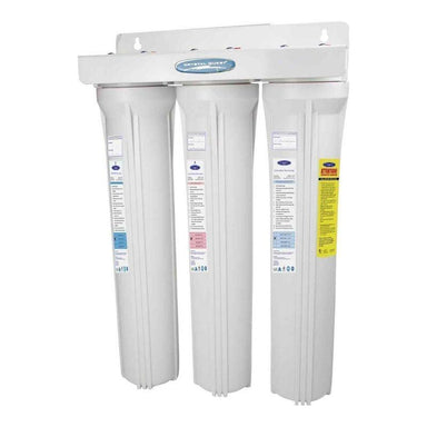 Crystal Quest WS Slimline Whole House Water Filter, SMART Series (3-6 GPM | 1-2 people) Triple