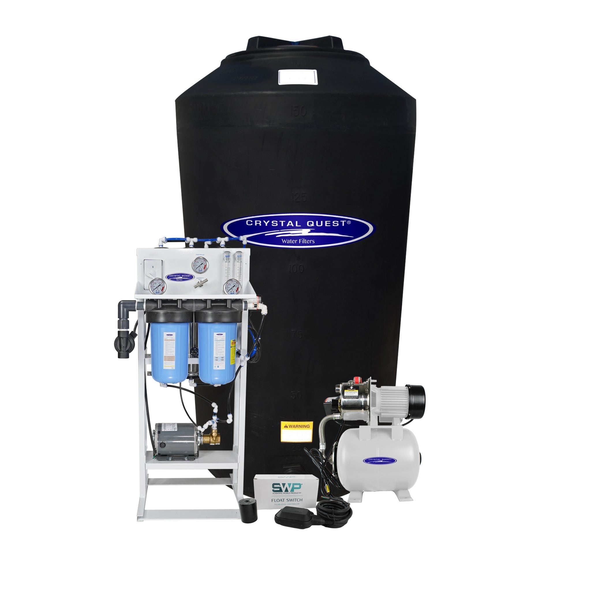 Crystal Quest Whole House Reverse Osmosis System 1000 GPD RO Pump and 165 Gallon Storage Tank