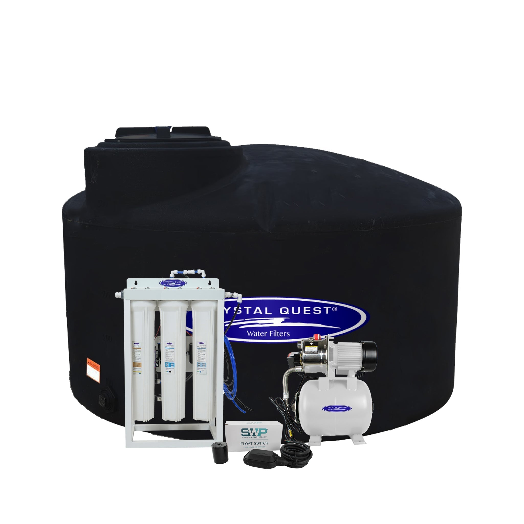 Crystal Quest Whole House Reverse Osmosis System 200 GPD RO Pump and 550 Gallon Storage Tank