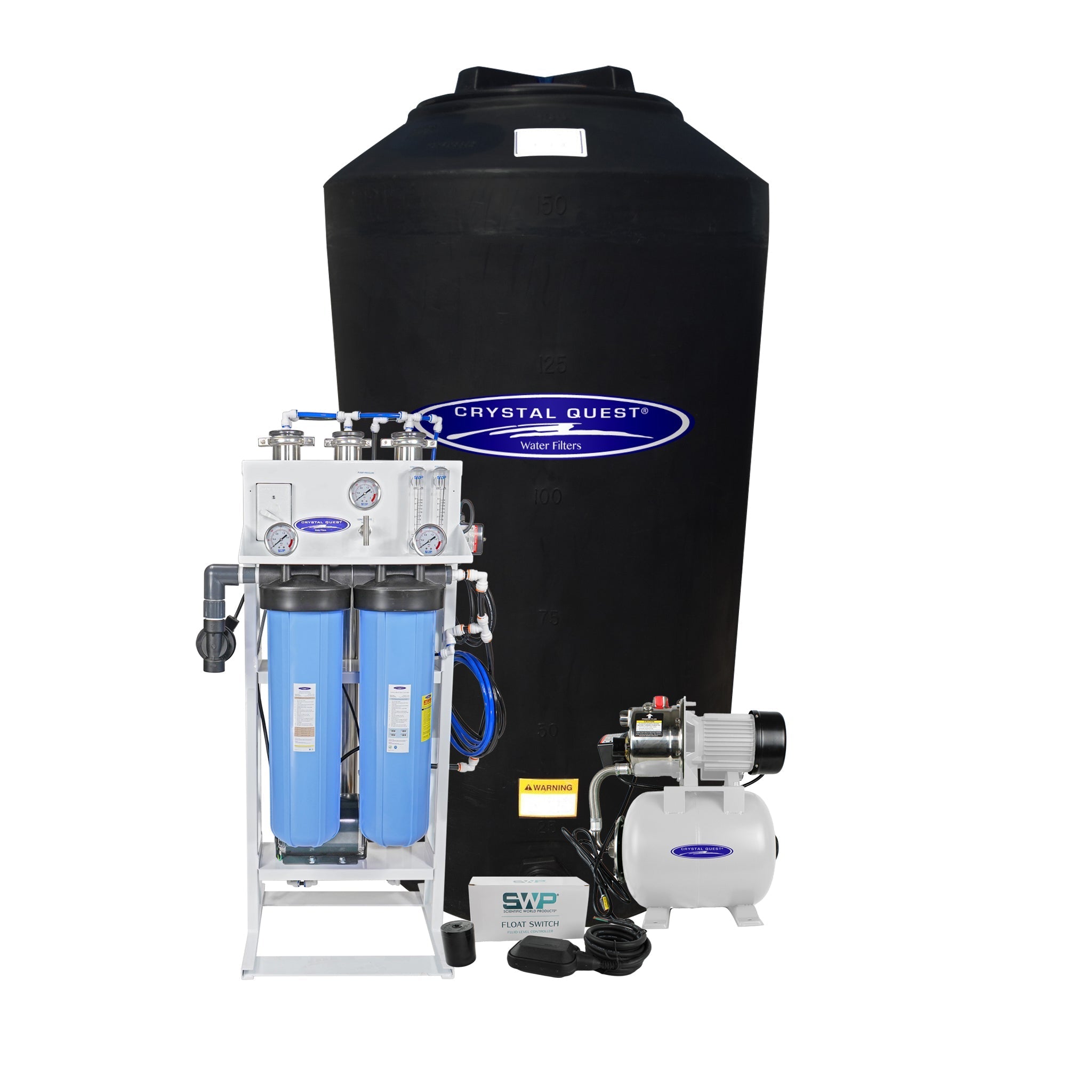 Crystal Quest Whole House Reverse Osmosis System 2500 GPD RO Pump and 165 Gallon Storage Tank