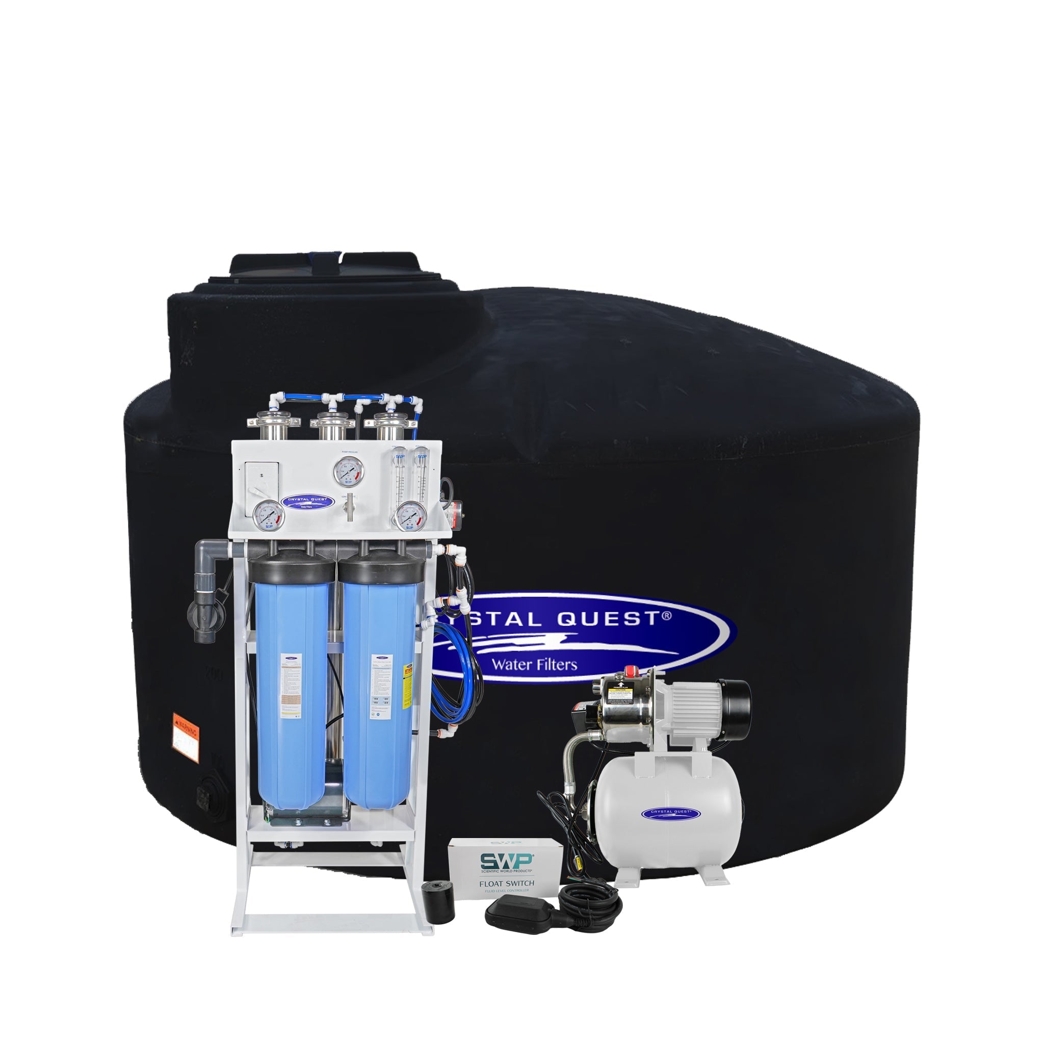 Crystal Quest Whole House Reverse Osmosis System 2500 GPD RO Pump and 550 Gallon Storage Tank