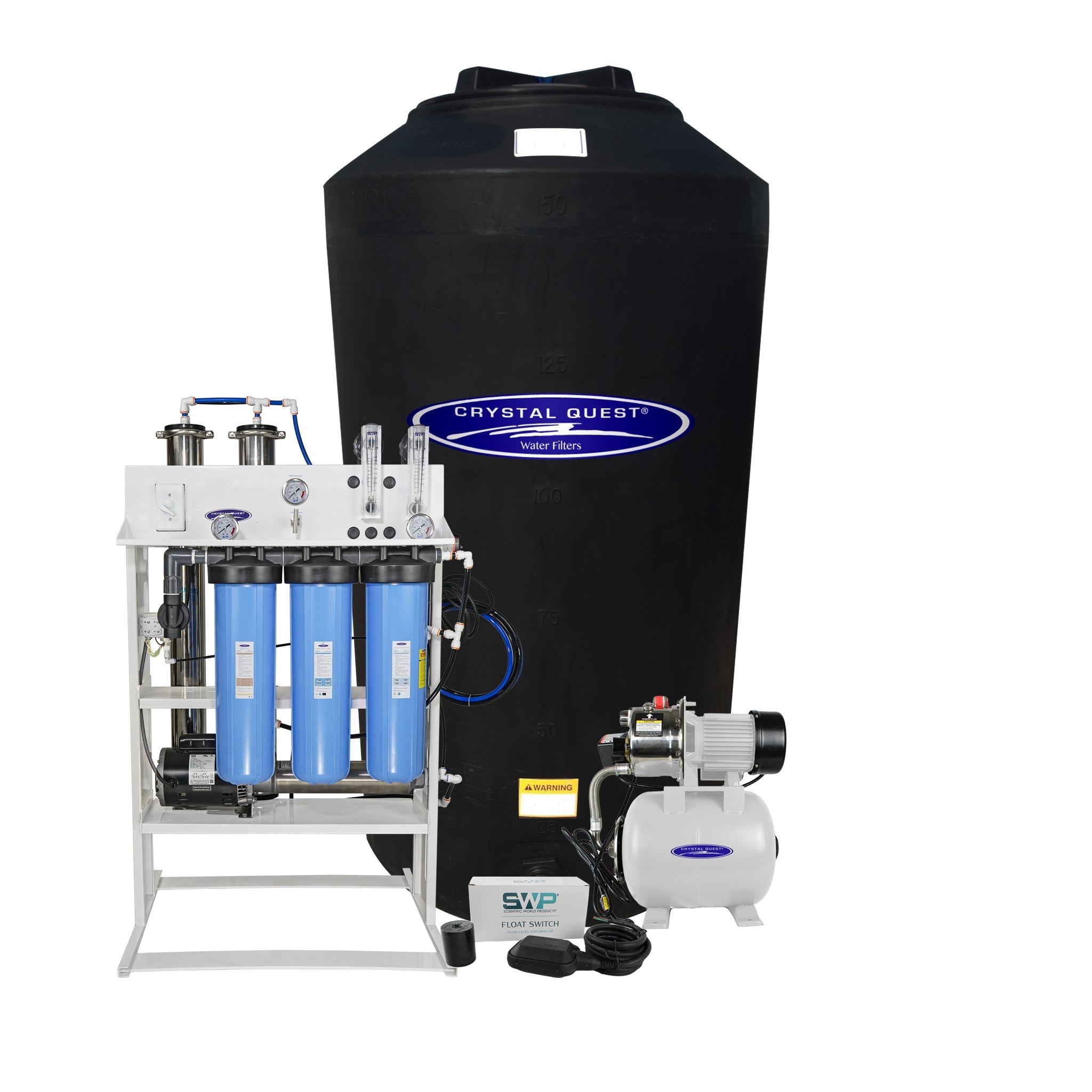 Crystal Quest Whole House Reverse Osmosis System 4000 GPD RO Pump and 165 Gallon Storage Tank