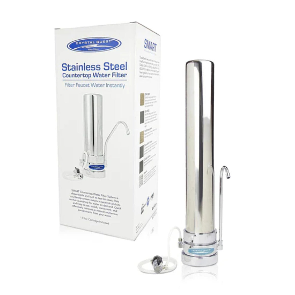 Crystal Quest 80,000 Gallon Countertop Water Filter System Single Packaging Shown