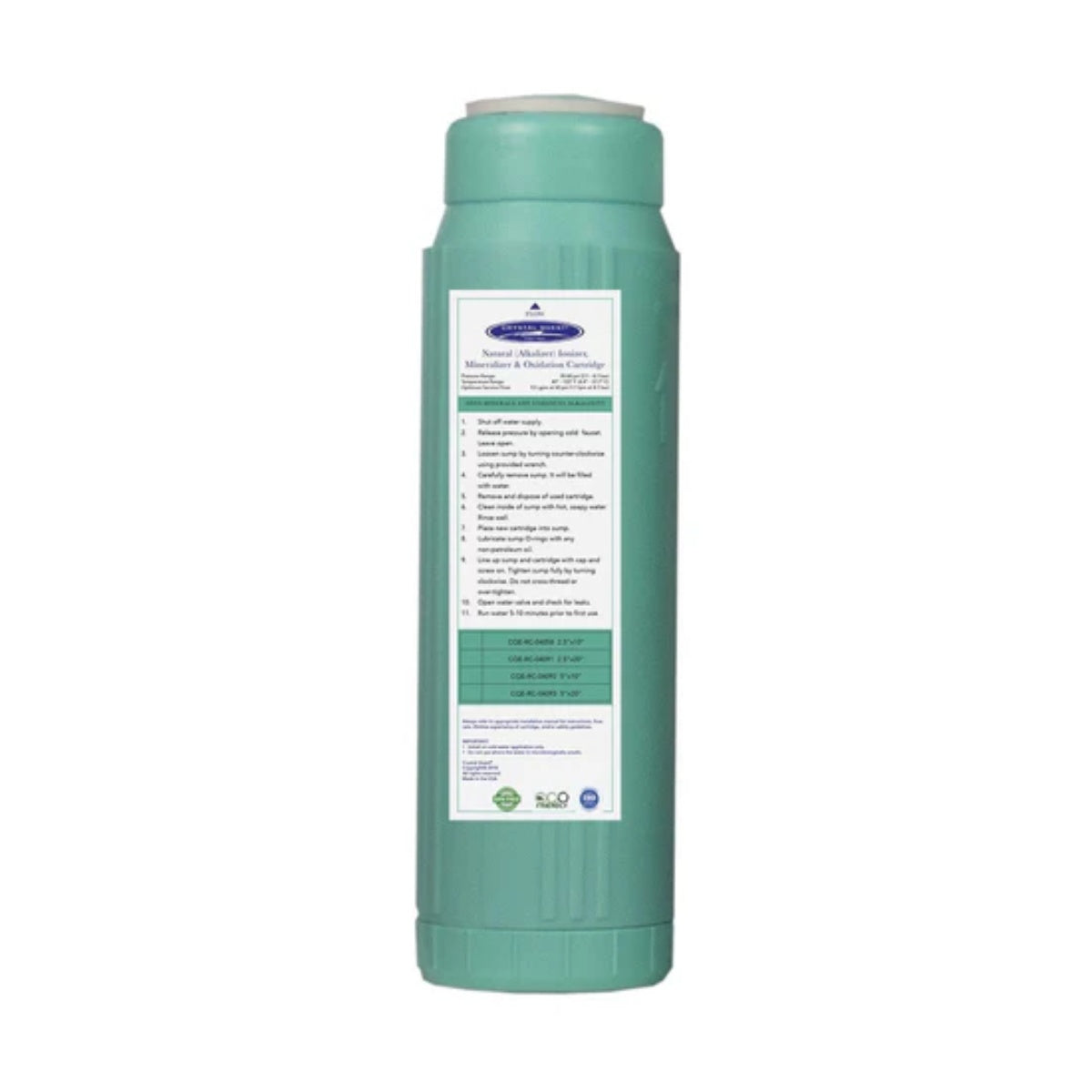 Crystal Quest Alkalize/Ionizer Mineralizer and Oxidation Cartridge 2-7/8” x 9-3/4”