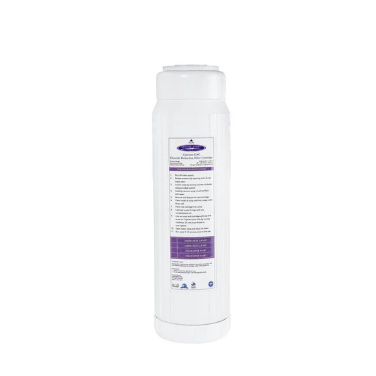 Crystal Quest Calcium GAC Fluoride Reduction Filter Cartridge 2-7/8" x 9-3/4" Shown
