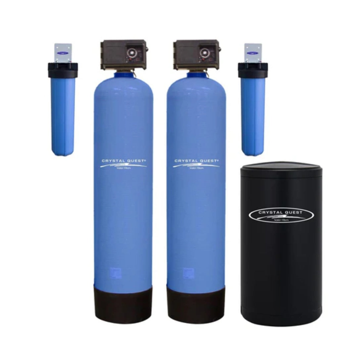 Crystal Quest High Flow Whole House Water Filter - Water Softener - 20 GPM  - Smart Media - Front View
