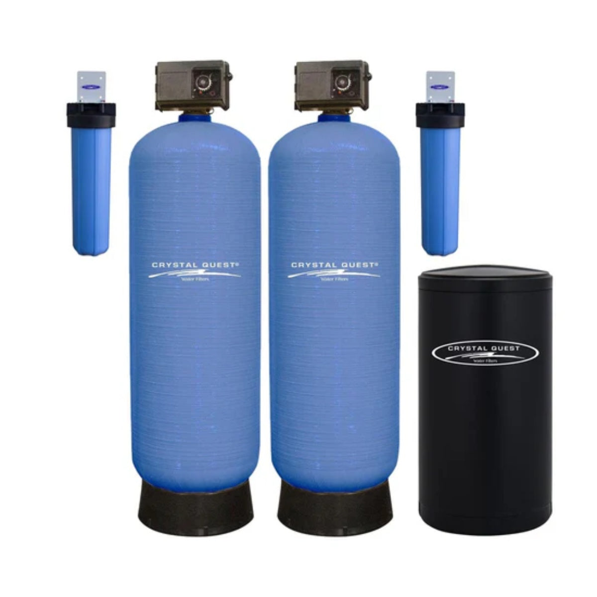 Crystal Quest High Flow Whole House Water Filter - Water Softener - 35 GPM  - Smart Media - Front View