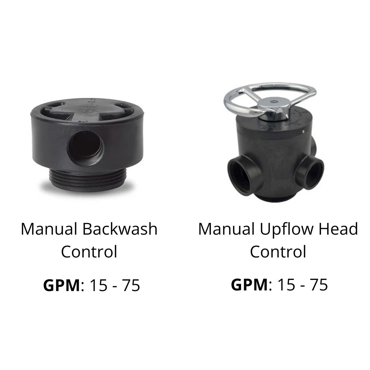 Crystal Quest Manual Control Heads - Upflow and Downflow Control