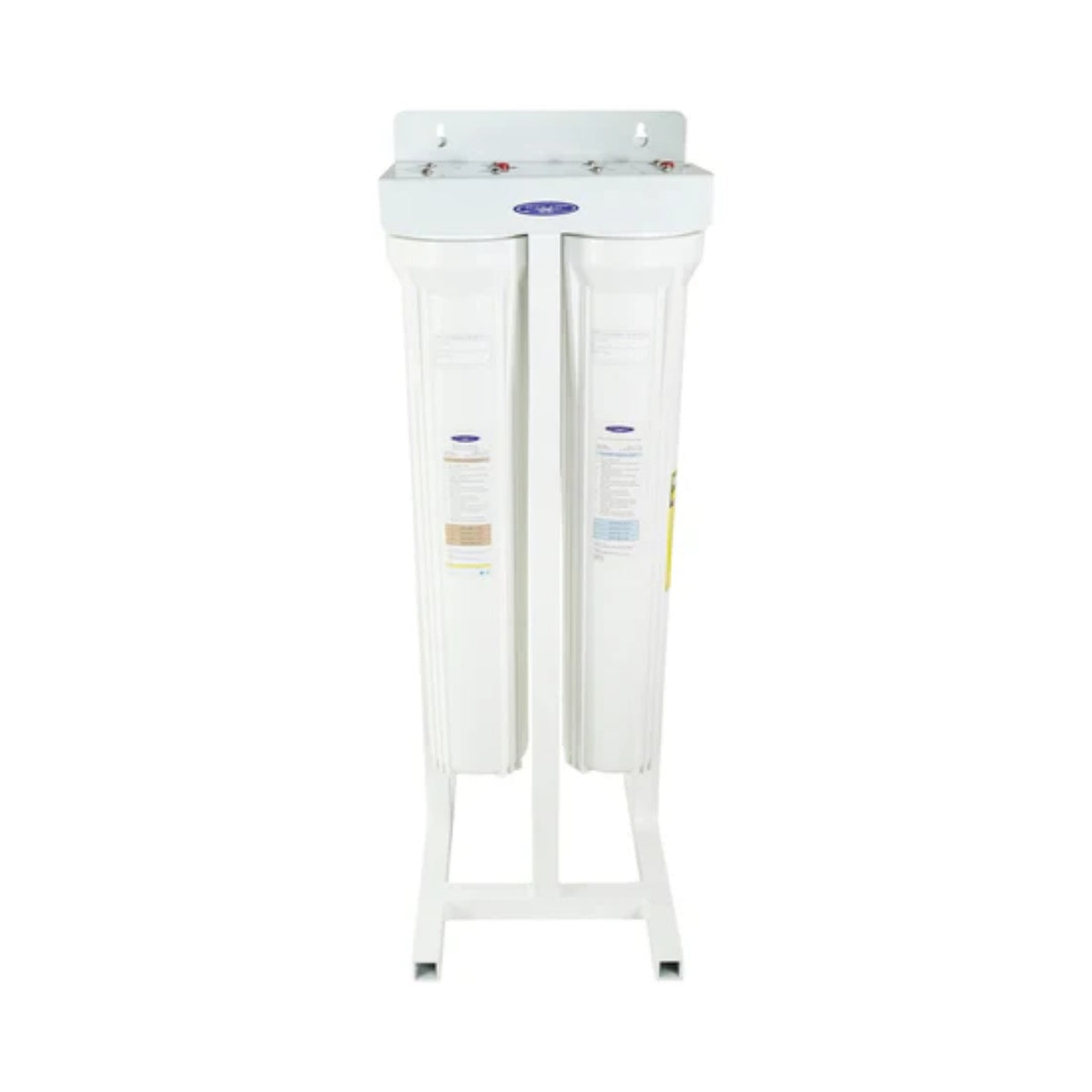 Crystal Quest WS Slimline Whole House Water Filter, SMART Series (3-6 GPM | 1-2 people) Double with Stand