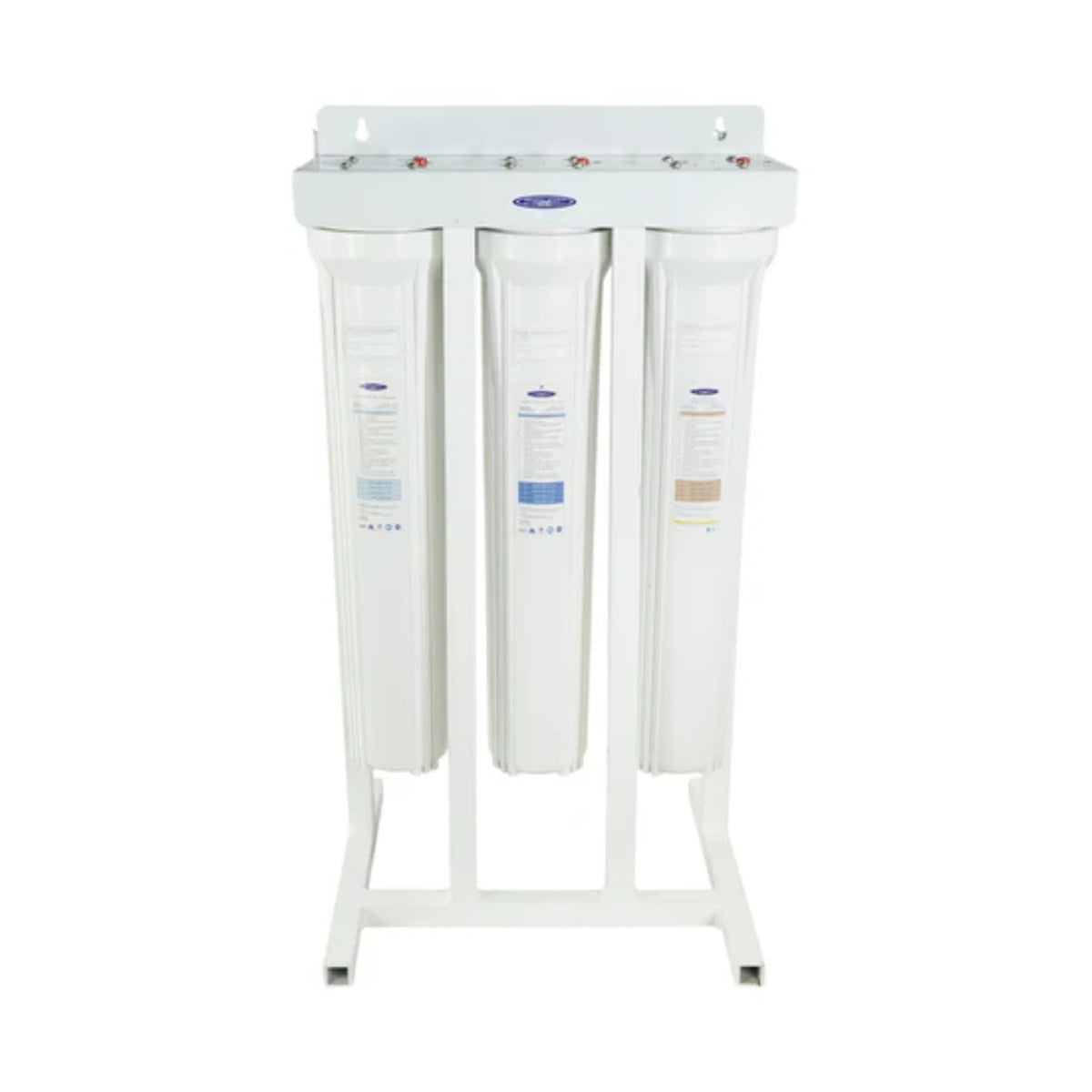 Crystal Quest WS Slimline Whole House Water Filter, SMART Series (3-6 GPM | 1-2 people) Triple with Stand