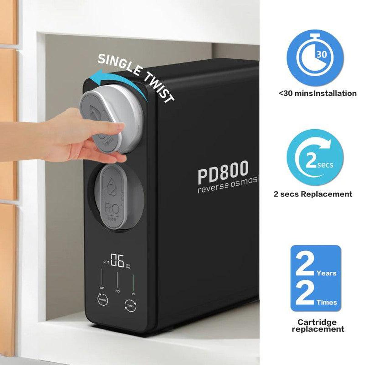 Frizzlife PD800 Tankless Reverse Osmosis System 800 GPD - Easy Installation And Replacement